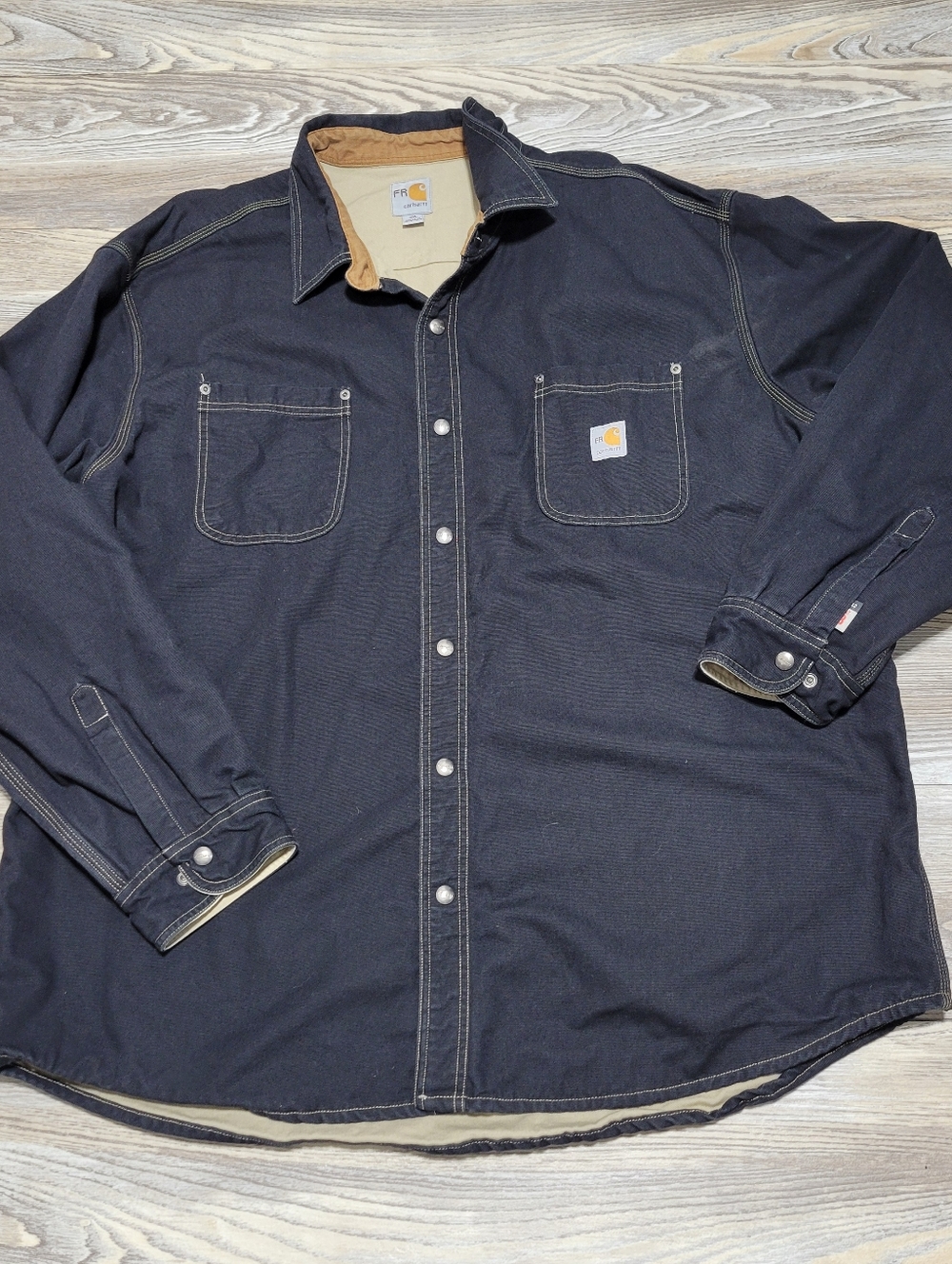 Carhartt Flame-Resistant Canvas Shirt Jacket Men's Size 3XL Blavk - Picture 4 of 8